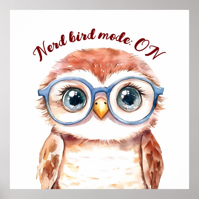 Póster Geek Nerd Bird (Frente)