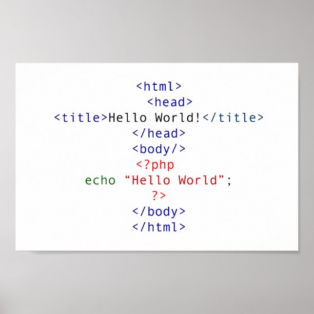 Póster Geek php Greeting (Frente)