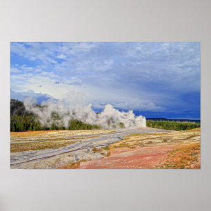 Póster Géiser Old Faithful, Parque Nacional Yellowstone