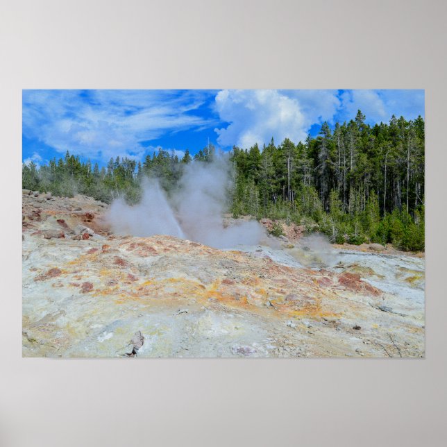 Póster Géiser Steamboat, Parque Nacional Yellowstone (Frente)