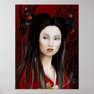 Póster Geisha del dragón