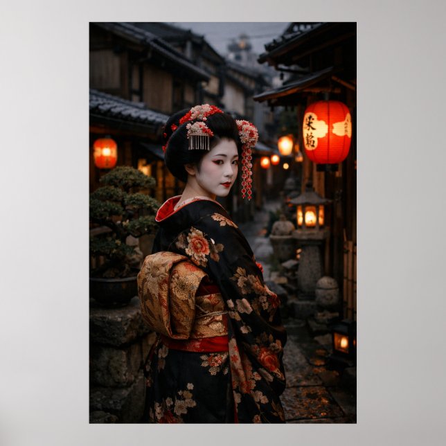 Póster Geisha en Kioto (Frente)