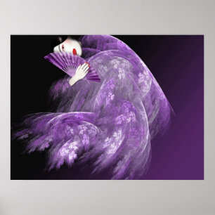 Póster Geisha en morado