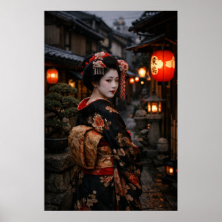 Póster Geisha in Kyoto