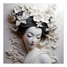 geisha japonesa tridimensional