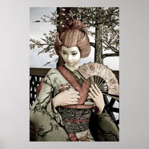 Póster Geisha Vintage