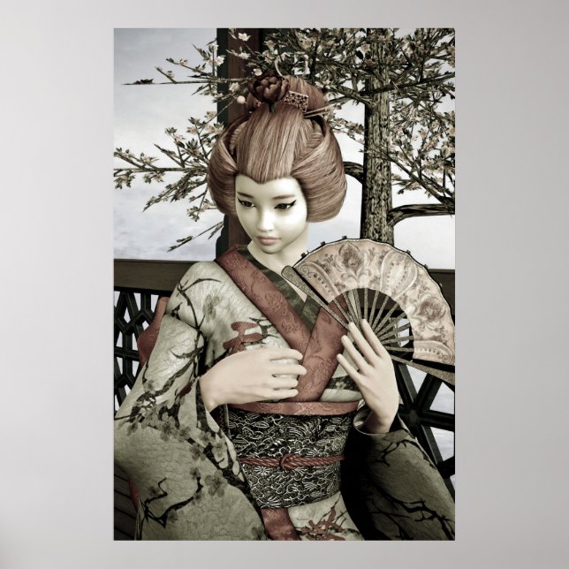 Póster Geisha Vintage (Frente)