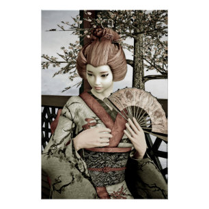 Póster Geisha Vintage