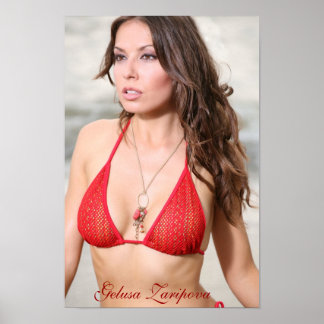Póster Gelusa Zaripova - Poster de traje de baño rojo