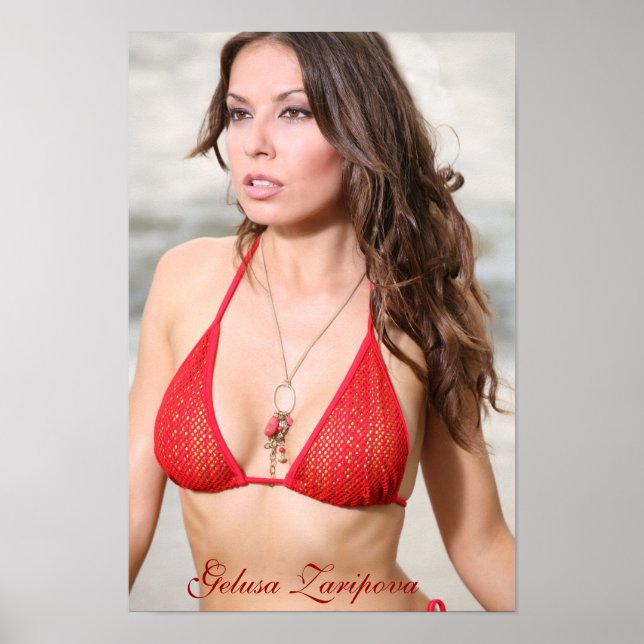 Póster Gelusa Zaripova - Poster de traje de baño rojo (Frente)