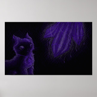 Póster Gemas brillantes gemas gato morado