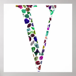 Póster Gemas de joyas Monograma V