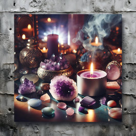 Póster Gemas y cristales púrpuras de antimetismo de bonit