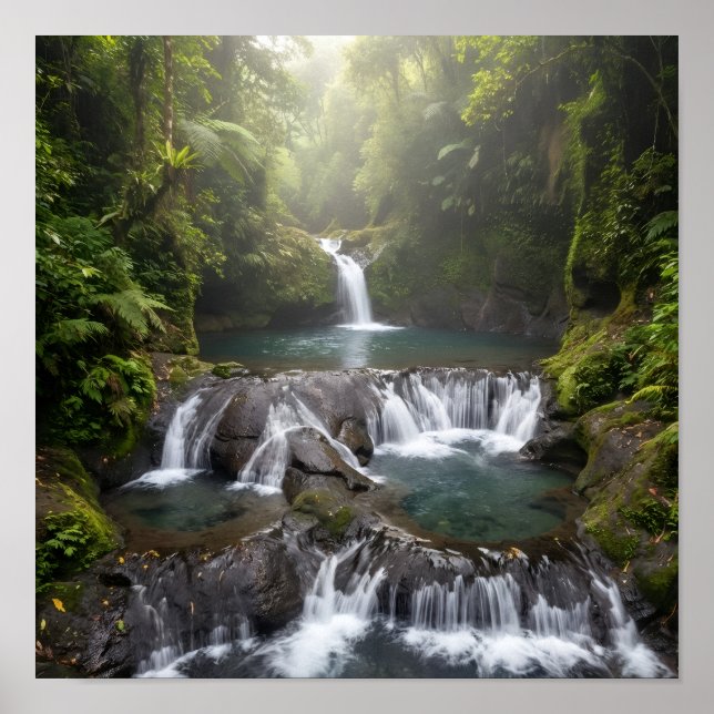 Póster Gembleng Waterfall Bali Jungle Wall Art Poster (Frente)