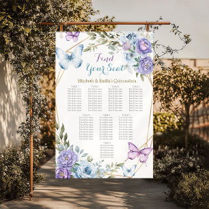 Póster Gemelos azules y morados reales Quinceanera