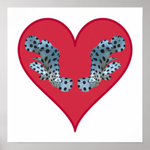 Póster Gemelos de Grouper en un Corazón Rojo - Ilustració