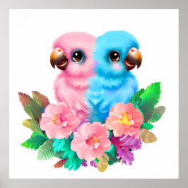 Póster Gemelos de loro para bebés
