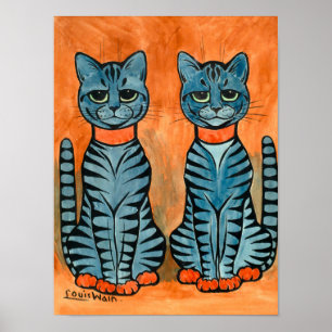 Póster Gemelos de Louis Wain