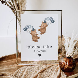 Póster Gemelos de niño - Gorras Fiestas - Rótulo por favo