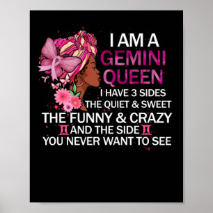 Póster Gemini Black Queen I have 3 Side April Chica Women