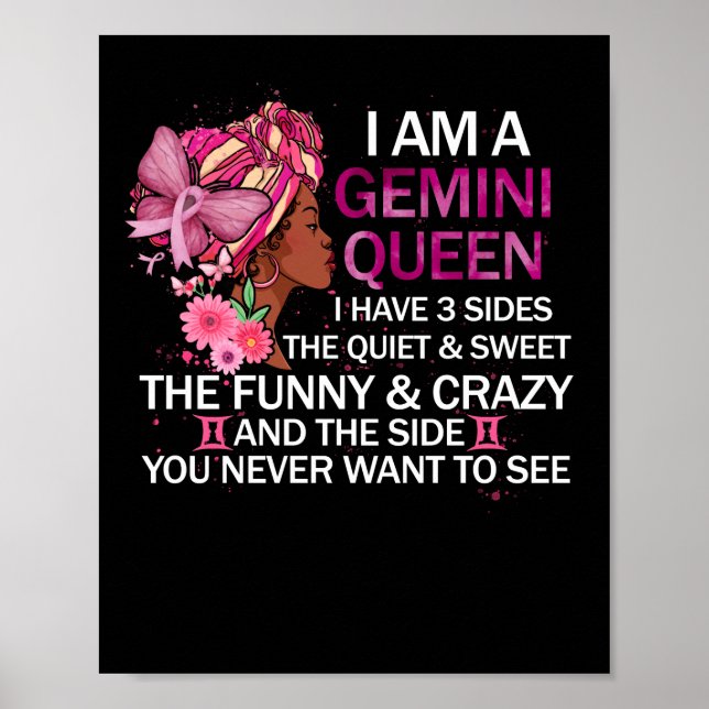 Póster Gemini Black Queen I have 3 Side April Chica Women (Frente)