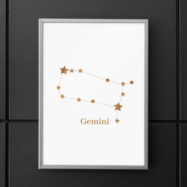 Póster Gemini de oro de Rótulo Zodiaco moderno | Aire de  (Subido por el creador)