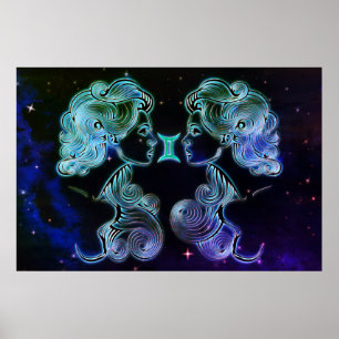 Póster gemini el poster gemelo zodiaco