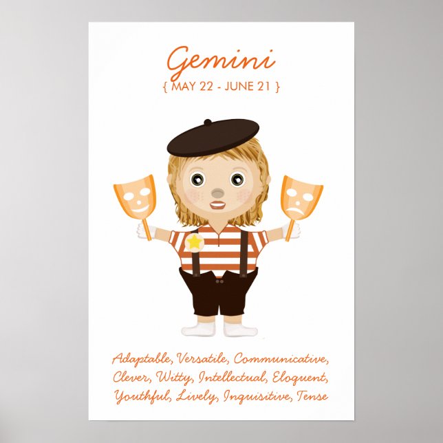 Póster Gemini - Girl Horoscope Poster (Frente)