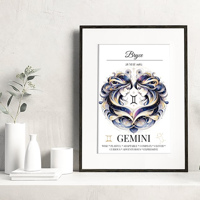 Póster Gemini Personalizado Elegante Color Zodiaco (Subido por el creador)