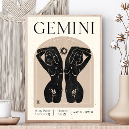 Póster Gemini Poster de zodiaco femenino