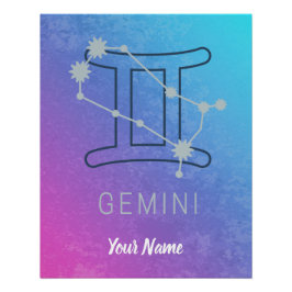 Póster Gemini Signo de estrella zodiaca Horóscopo acuátic