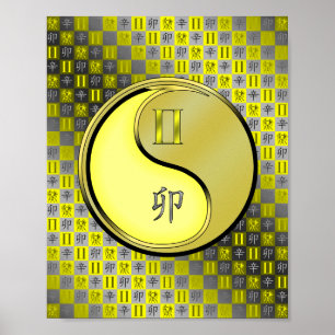 Póster Gemini y Conejo Metalizado