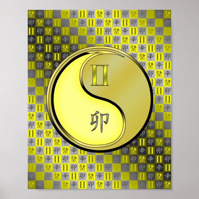 Póster Gemini y Conejo Metalizado (Frente)