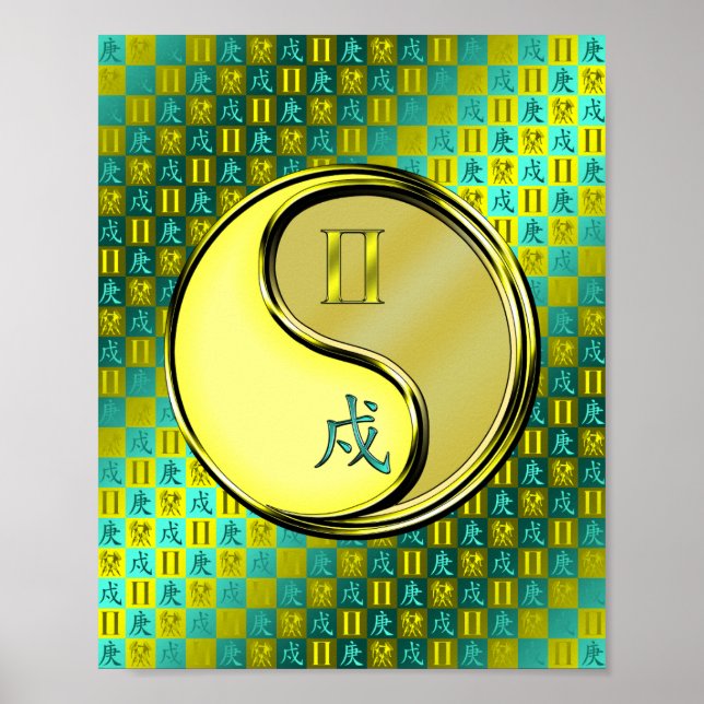 Póster Gemini y perro Metalizado (Frente)