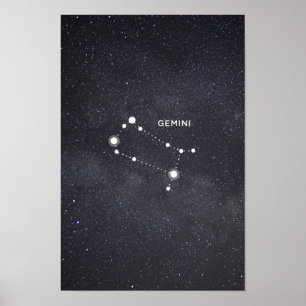 Póster Gemini Zodiac Constellation Poster