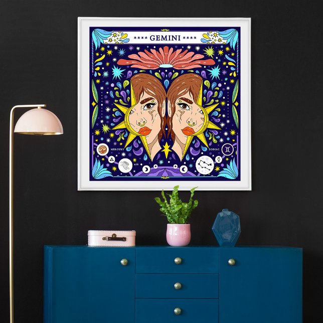 Póster Géminis: “Gemelos de las Estrellas” Zodiaco (Subido por el creador)
