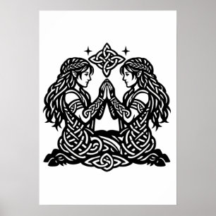 Póster Géminis — Gemelos del Zodiaco de Tinta Embrujada