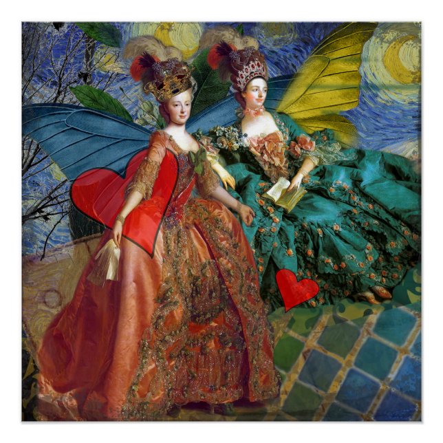 Póster Géminis Gítico clásico Mujer mariposa (Anverso)