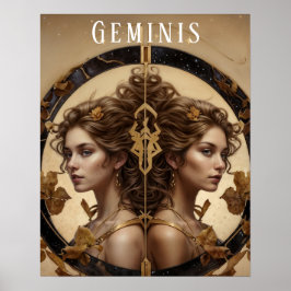 Póster Geminis Poster Astrológica Femenina
