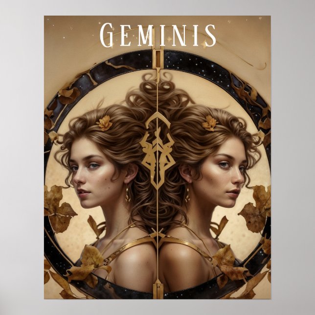 Póster Geminis Poster Astrológica Femenina (Frente)