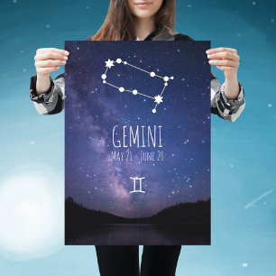 Póster Géminis   Poster de constelación de Zodiaco person