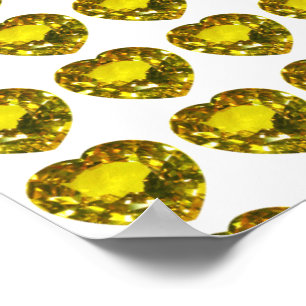 Póster Gemstone amarillo del corazón