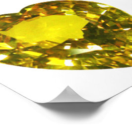 Póster Gemstone amarillo del corazón