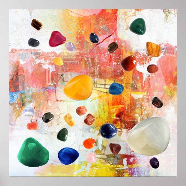 Póster Gemstone de curación de cristal (Frente)