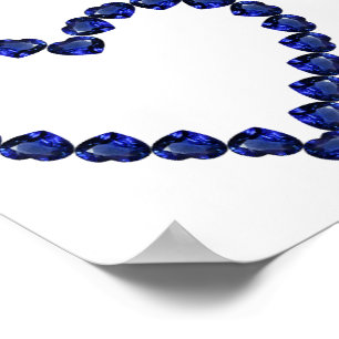 Póster Gemstone Sapphire Blue Heart