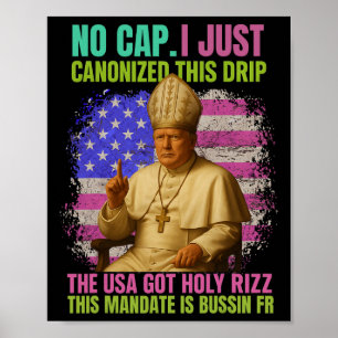 Póster Gen Alpha Jerga Trump como repub de la iglesia del