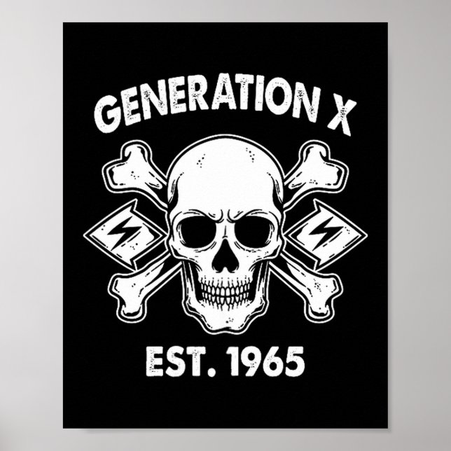Póster Gen X 1965 I'm 97% Sure You Don't Like Me Skull (  (Frente)