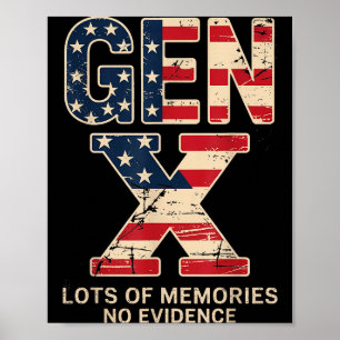 Póster Gen X Muchos Recuerdos Sin Evidencia Divertido Ret