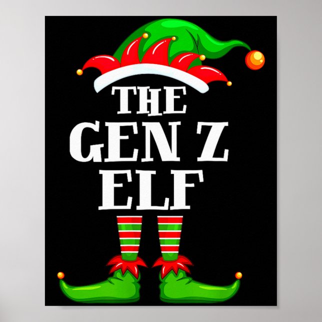 Póster Gen Z Elf Matching Family Group Christmas Party Py (Frente)