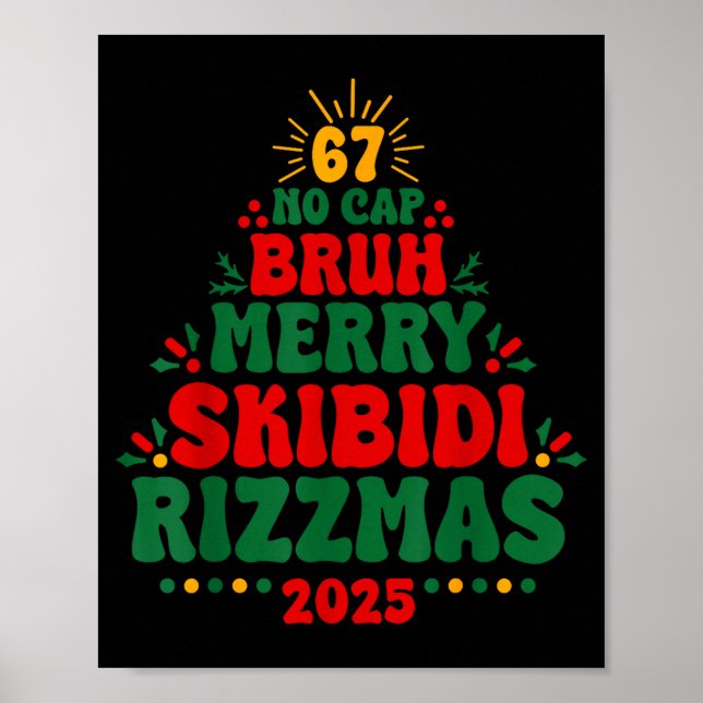 Póster Gen Z Teen Slang Christmas 2025 Brainrot Meme Teen (Frente)